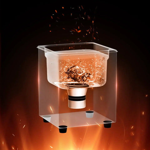 Transparent view of 40 KHz Digital Sonic Cleaner One Point Three Liter 60 Watt Ultrasonic Cleaning Machine with jewelry inside