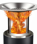 Heat Diverter For Mesa XL Fire Pit With 3 Detachable Legs In 304 Stainless Steel Captures And Redirects Warmth, Expands Heat Radius