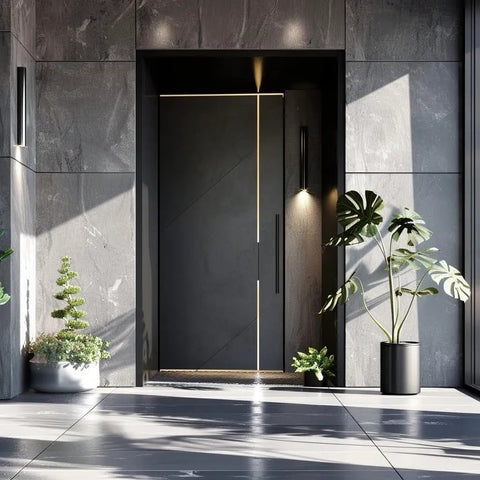12 Inch Double Sided Push Pull Door Handle Ladder Pull In Matte Black Stainless Steel SUS304 Tough As Nails For Commercial Glass And Residential Wood Barn And Metal Doors on black front door