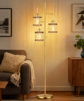 Industrial Style Tree Floor Lamp With Stepless Dimmable Brightness 68 Inch Tall Standing Light in living room setting