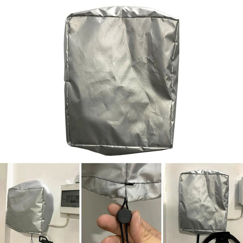 Hella Weatherproof EV Charger Station Protector Box Crafted From Heavy Duty Oxford Cloth shielding a charger in silver against weather.