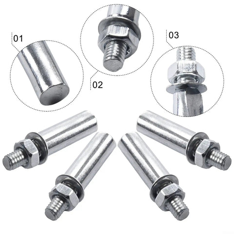 Four Pack Nine Point Five Millimeter Three Eighth Inch Steel Cotter Pins For Bikes With Nuts And Washers Crank Pegs For Chainring