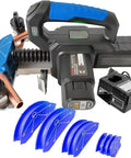 Smooth Operator Ratcheting Copper Tube Bender Kit with electric motor, bending 1/4 to 7/8 inch copper tubing and accessories.