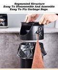 Floor Stand Knock Box For Espresso Grounds, 8.6L No Sweat Puck Dump Canister With Trash Liners And Quick Wipe Cloth in black design.