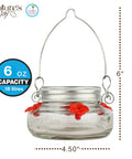 Mason Jar Hummingbird Feeder With Four Feeding Ports Clear Glass Bird Feeder For Easy Fill Up No Spill Clean Leak Free Design