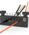 Beastly Split Type Scrap Copper Wire Stripper Kit with 6 Tungsten Carbide Tri Blade Cutters showing cable insertion