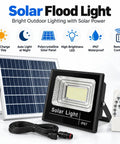 KUSOLE 200W/300W/500W Solar Floodlights & Outdoor Spotlights 300W with solar panel, high-brightness LED, and remote control.