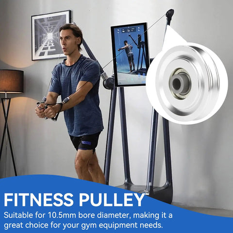 Aluminum Pulley Wheels For Cable Machines, 2 Pack Universal Bearing Wheels For Home Gym Attachments, 70mm Bore, Smooth Glide, Easy Swap, Durable Alloy Construction For Quiet, Reliable Workouts. 10.5mm bore fitness pulley