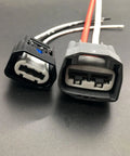 Set Of Two Pigtail Connectors For Volvo And Ford Electric Power Steering Pumps EPS Wire Connector Plug Kit Type 1 Compatible With 2005 Through 2009 Models, close-up view showing connector ends