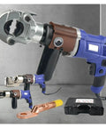 Super Powerful Electric Hydraulic Pliers For Copper And Aluminum Cables in ergonomic design with crimping tool, showcasing copper terminal.