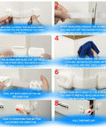 Installation guide for Tot Smart Baby Proofing Cabinet Locks, showing steps to secure safety latches with 3M adhesive.