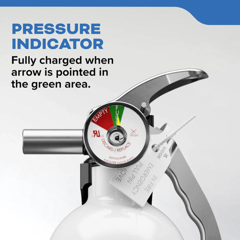 Boat Fire Extinguisher 5BC Single Use For Marine Fires All Metal Construction With Aluminum And Stainless Steel Corrosion Resistant Ideal For Boats Class B And C Fire Safety