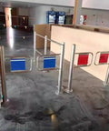 Hella Durable Automatic Closing Double Door Swing Gate For Busy Factories And Supermarkets Featuring Waterproof Easy Clean Steel Build in a modern entrance.