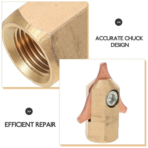 Copper Dent Puller Kit Chuck For Auto Sheet Metal Repair, Pro Grade Copper Collet Dent Tool, heavy duty brass chuck close-up