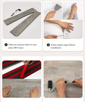 Four-step guide showing easy DIY install of Vinyl Wall Planks Self-Adhesive Peel And Stick Panels For Walls Ebony Black