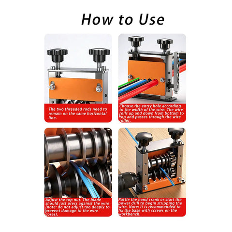 How to use Garosa 6 Channel Wire Stripper Machine For 3 To 17Mm Wires Drill Powered Or Manual with detailed instructions.