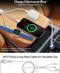 Go To All In One Portable Travel Charging Cable Kit For Apple Watch And iPhone 4ft charging in car