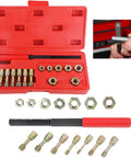 15-Piece Metric Thread Chaser Set for Repair and Re-Tapping Damaged Metal Threads with 7 Dies, 7 Taps, 1 Restorer File in Box