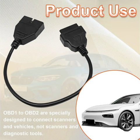 Obd2 To Obd1 GM Adapter For GM Vehicles OBD1 Scanner Extension Cable showing product use and connected car.