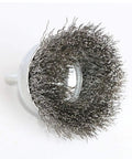 Close-up of a crimped wire brush from the Stainless Steel Wire Cup Brush Kit With 1/4 Inch Shank For Drill And Grinder