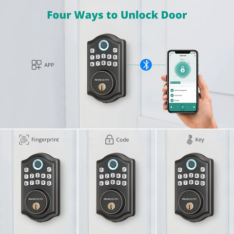 Next Level Fingerprint Keyless Entry Door Lock With Modern Handle Set For Smart Home Security Featuring Plug And Play Mobile App Setup And No Sweat Digital Keypad Access For Households
