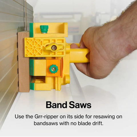 Ultimate 3D Pushblock For Woodworking Safety with splitter kit for use on band saws and preventing blade drift.
