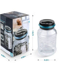 Big Digital Coin Counter Piggy Bank With LCD Display One Point Eight Liter Capacity Holds 800 To 1000 US Coins Blue Money Jar