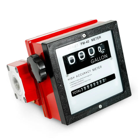 1.5 Inch Aluminum Mechanical Fuel Flow Meter FM-40 Series With Four Digital Readout for Diesel and Kerosene Transfer