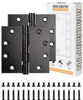 Beefy Stainless Steel 4.5 Inch Ball Bearing Hinges Matte Black Two Pack For Exterior Doors heavy-duty with screws and packaging