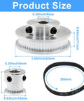 Heavy Duty Two Piece GT2 Synchronous Timing Pulley Set With 20 Tooth And 60 Tooth Aluminum Pulleys 8mm Bore 200mm Belt Length