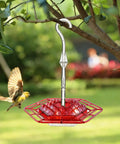 Outdoor Hummingbird Feeder With 30 Feeding Ports, Saucer Style, Ant Proof No Leak, Easy To Clean And Refill, Red Design