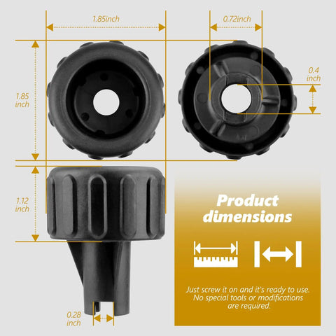 Precision Replacement Fence Knob for DeWalt Table Saw measures 1.85in, heavy duty polymer design, ideal for quick installations.