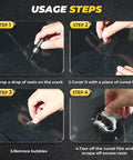 All In One Windshield Repair Kit For Chips And Cracks Glass Repair Liquid Included Easy DIY Car Windshield Crack Fix steps