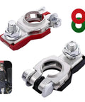 Straight Swap Two Piece Car Battery Terminal Connector Kit For Sedans Vans And Trucks Top Post Clamps with rubber seals.