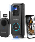 2K Dual Lens Video Doorbell With Chime, Local Storage Up To 512GB Includes 64GB Card, No Subscriptions Needed, 2-Way Audio Device