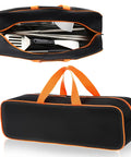 Open Large Capacity Grill Utensil Storage Bag For Outdoor Grilling Holds Long Utensils Up To 23 Inches With Heavy Duty 1680D