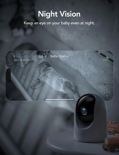 2K Indoor Security Cam Bundle 4-Pack, 360-Degree Motion Detection For Pets And Baby, Two-Way Audio, Night Vision, keeping baby safe