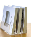 Clear Acrylic 3 Compartment Mail Holder And Desk Organizer For Bills Documents And Notebooks Vertical Letter Sorter On Desk