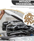 Grease Fittings Assortment Kit With 90-Degree 45-Degree And Straight Nozzles For Auto And Industrial Lube Of Bearings And Machinery Without Disassembly Easy Fit For Mechanical Components shown with open car hood.