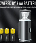 2-In-1 Camping Lantern And 15 Piece Tool Kit For Outdoors And Survival Gear, Portable lantern with batteries displayed