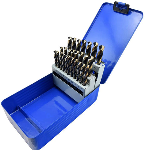 26 Piece Twist Drill Bit Set HSS M2 High Speed Steel Jobber Length Fully Ground For Metal Wood Plastic Includes A To Z Letter Bits