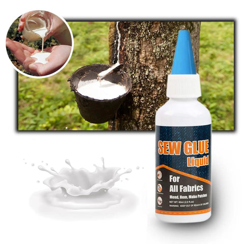 Fast Dry Sew Glue For All Fabrics Quick Bonding Liquid Adhesive For Clothing Repair Denim Leather Cotton Flannel Polyester 60ml bottle