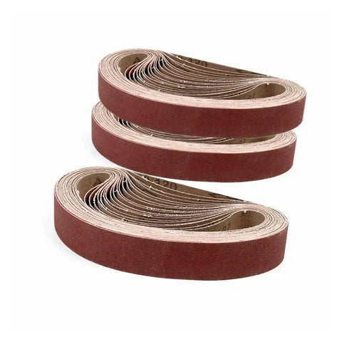 Professional 1X30 Sanding Belts Aluminum Oxide Abrasive Strips Heavy Duty Cloth Backing, rolls of sanding belts for grinding.