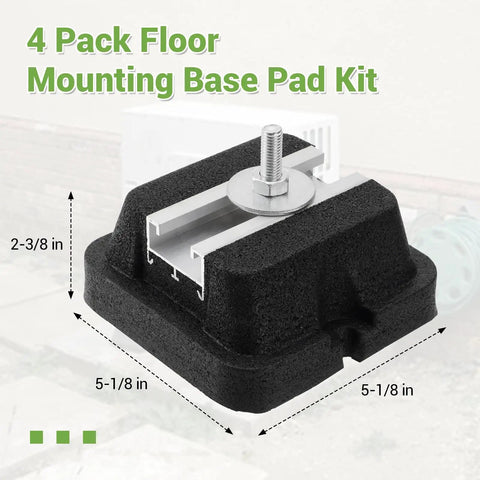 Four Pack Floor Mounting Base Kit For Mini Split Condensers And Heat Pumps Heavy Duty Rubber Feet And Anti Vibration Isolators Bracket