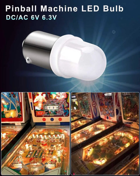 Bayonet LED Bulbs BA9S 6V 6.3V Non Polar DC AC For Pinball Machines And Vintage Electronics Warm White Light Pack Of 15