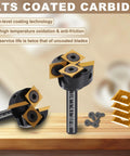 Two Plus Two Flute Slab Flattening Router Bit With One Quarter Inch Shank And One Inch Cutting Diameter ATS Coated Carbide