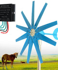 Magnetic Levitation Wind Turbine Generator Kit 12000W With Controller Blue 10 Blades for off grid use on a farm