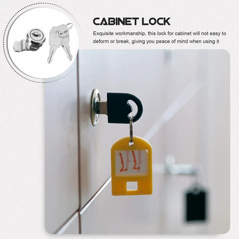 Versatile Stainless Steel Cabinet Lock With Keys For Cash Registers And Security Devices in use on a file cabinet