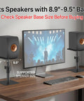 Heavy Duty Desktop Speaker Stands Pair With Height And Angle Adjustable Design For Studio Monitors on desk setup