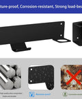 Floor Jack Wall Mount Organizer Brackets for Garage Tools, shown in black alloy steel, corrosion-resistant and moisture-proof.